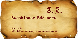 Buchbinder Róbert névjegykártya